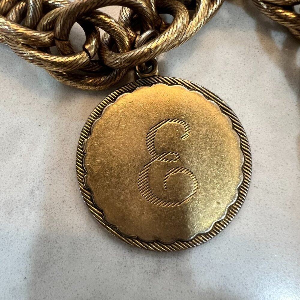 Maximal Art, gold tone link bracelet with medallion - Picture 3 of 6